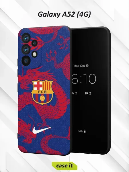 Case it Чехол на Samsung A52 4G с принтом Барселона красным драконом
