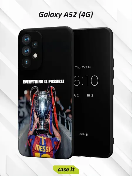Case it Чехол на Samsung A52 4G с принтом Месси и кубок Лиги