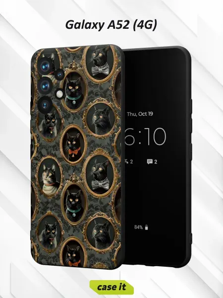 Case it Чехол на Samsung A52 4Gс принтом Портреты кошек