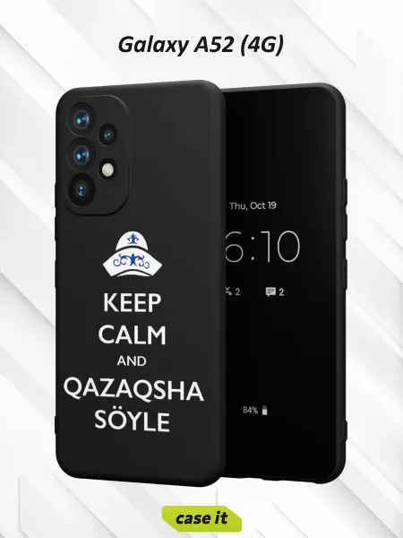 Case it Чехол на Samsung A52 4Gс принтом Надпись