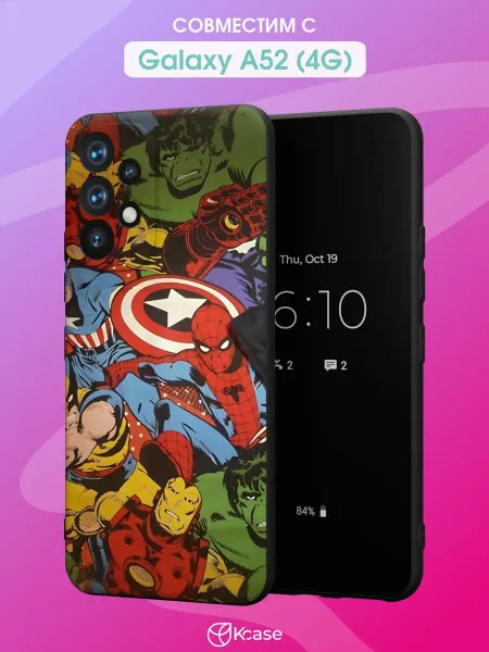Kcase Чехол на Samsung A52 4G с принтом Marvel