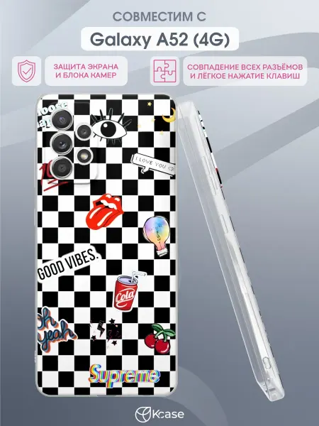 Kcase Чехол на Samsung A52 4G с принтом Коллаж