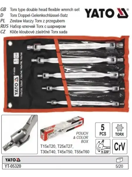 Yato Ключ гаечный шарнирный Torx