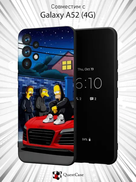 QuestCase Чехол на Samsung A52 4G с принтом Симпсоны
