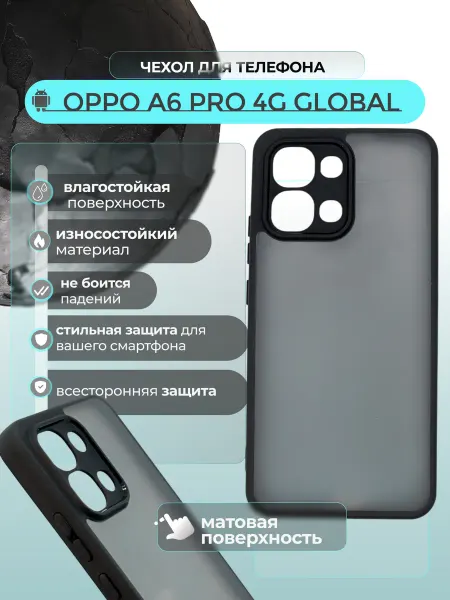 ВЧехле Чехол на Oppo A6 Pro 4G Global матовый Crystal