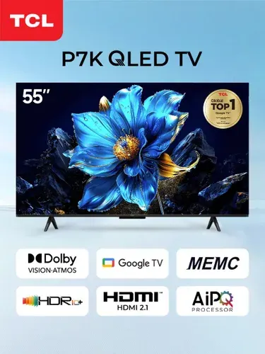 TCL Телевизор 55P7K QLED Smart TV Google TV 55″ 4K HDR, черный
