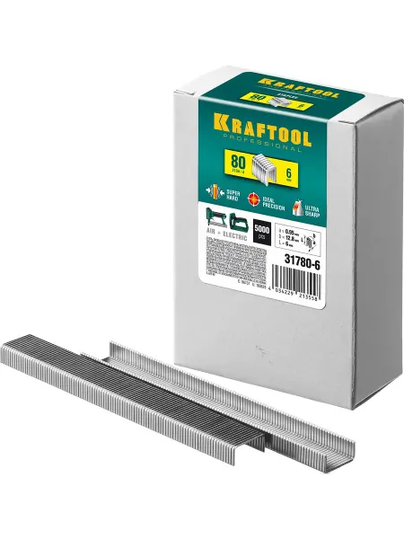 Скобы для степлера KRAFTOOL тип 21GA (80 Pr A Senco AT) 6