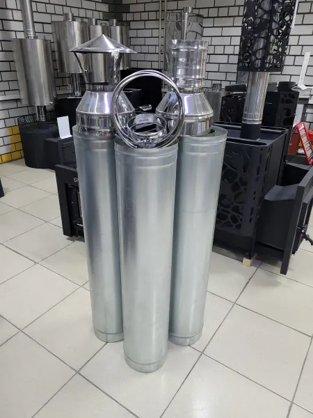 Гостсталь Комплект дымохода d150 230 Aisi430-0.8оцинк 3м