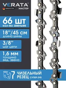 Oregon Шина для бензопилы 18" 3 8" 66 звеньев 1.6 мм
