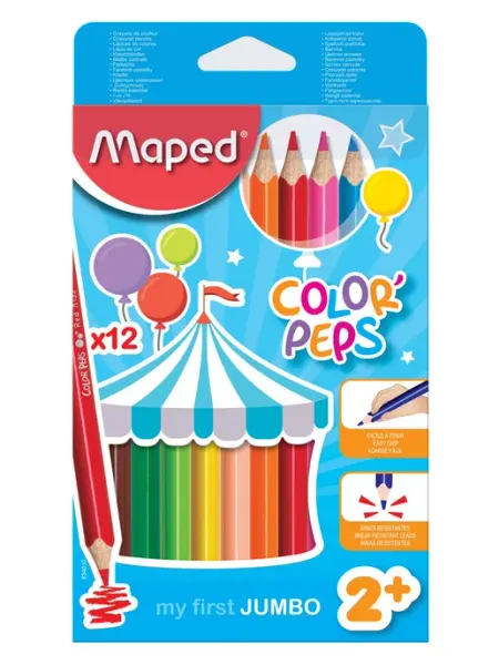MAPED Карандаши цветные, утолщенные 12 цв, JUMBO
