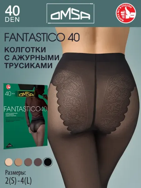 OMSA Колготки FANTASTICO 40 den с кружевными трусиками