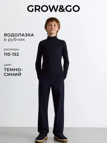 Grow&Go Лонгслив школьный для мальчика водолазка