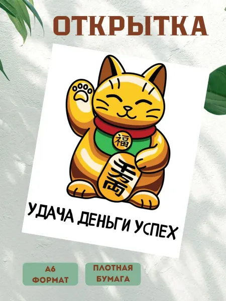 MnogoVsego Открытка подарочная Манеки Неко