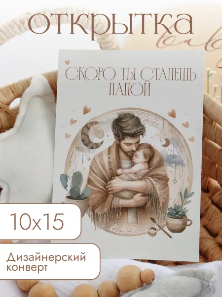 Открытка сообщить о беременности "Скоро станешь папой"