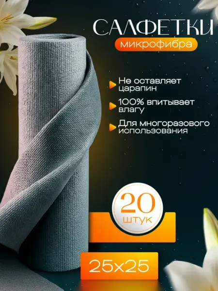 Организация пространства Салфетки для уборки в рулоне из микрофибры для кухни