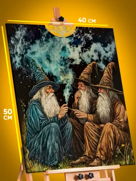 Art Кисть Картина на стену Темная фэнтези волшебники
