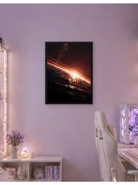 Postersbase Плакат Космическая кольцевая планета с астероидами 50x70