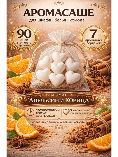 Beeze Аромасаше для белья в шкаф Апельсин Корица