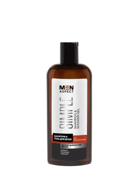 MODUM Шампунь - Гель для душа MEN ASPECT SIMPLE 2 в 1 Тонизирующий