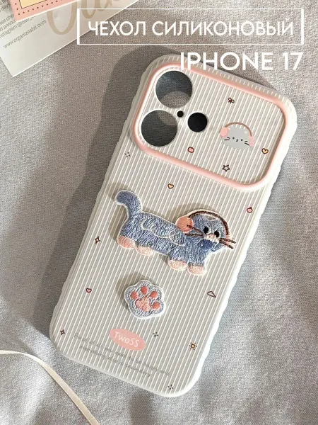 TwoSS Чехол на iPhone 17 с котиком Pinterest