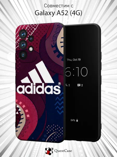 QuestCase Чехол на Samsung A52 4G с принтом Adidas