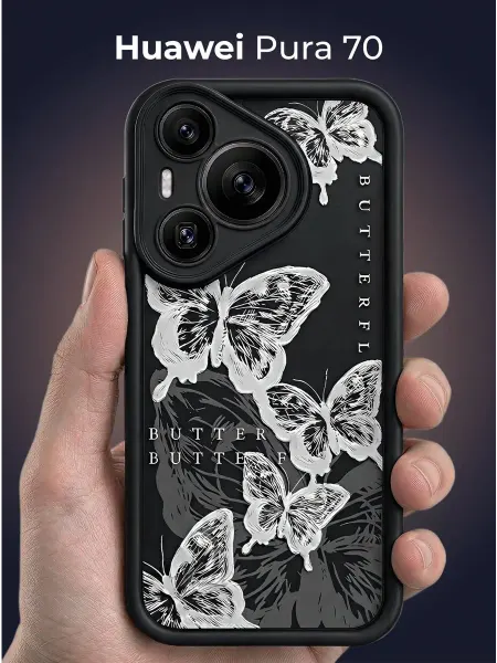 URBAZZA Чехол на Huawei Pura 70 с бортиками и рисунком