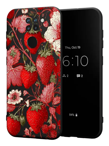 PBl store Чехол на Xiaomi Redmi Note 9 с принтом Клубника