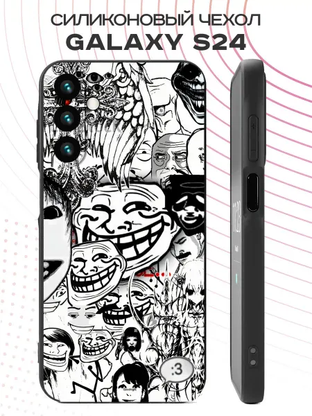 PBl store Чехол на Samsung Galaxy S24 с принтом покерфэйс