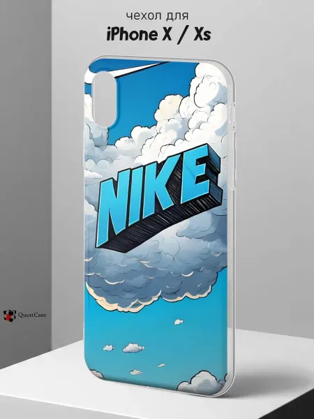QuestCase Чехол на iPhone X и XS с принтом Nike