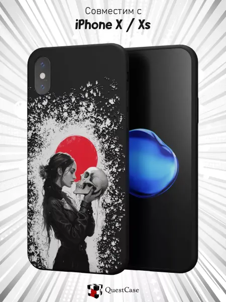 QuestCase Чехол на iPhone X и XS с принтом Женщина
