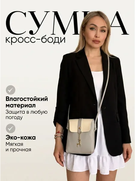 Сумка мессенджер через плечо кожаная кросс боди летняя