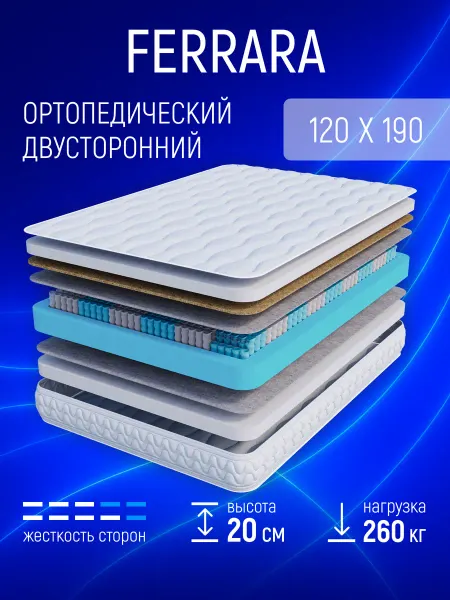 Softi Матрас 120х190 для кровати Ортопедический Пружинный