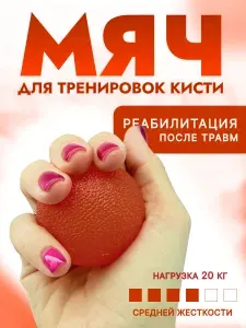 Мяч эспандер реабилитационный для тренировки кисти МФР. (5 см)