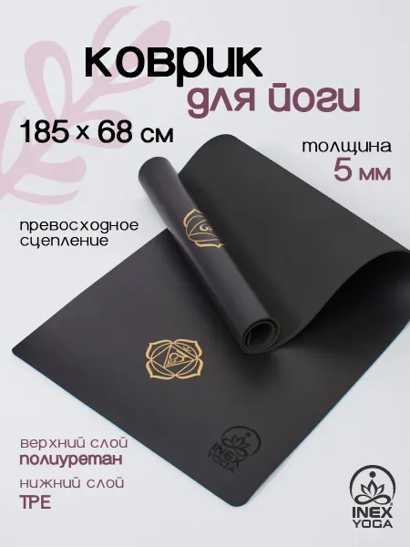 INEX Коврик для йоги 185х68 см