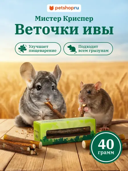 MR.Crisper Лакомство для грызунов Веточки ивы 40г