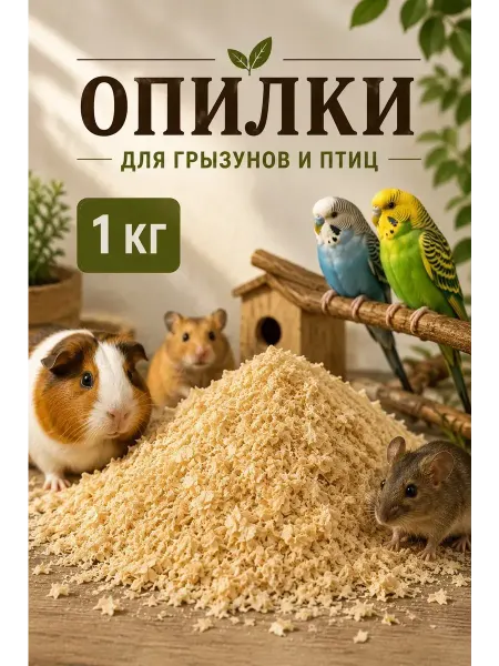 Родные луга Опилки для грызунов 1кг