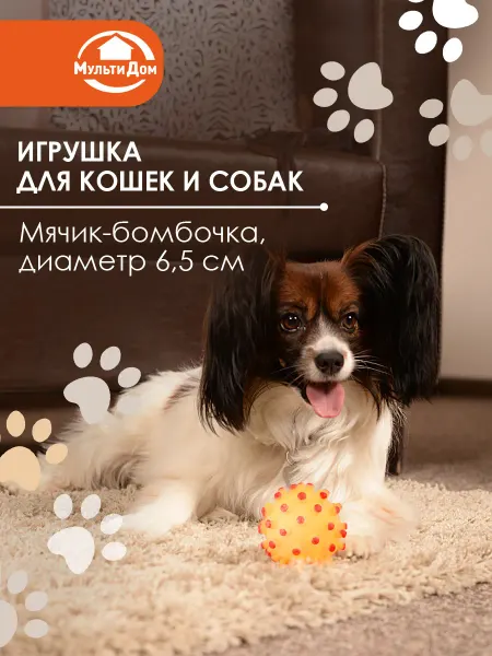 МУЛЬТИДОМ Игрушка для кошек и собак "Мячик-бомбочка"
