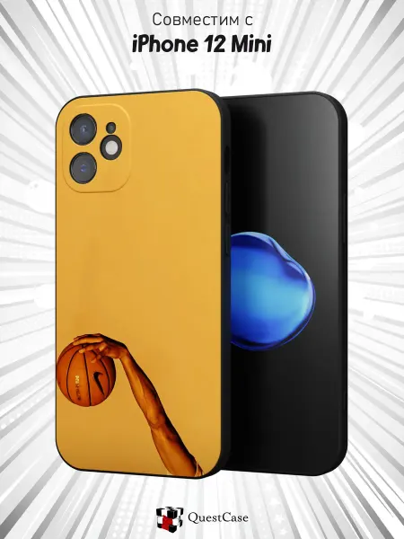 QuestCase Чехол на Apple iPhone 12 mini с принтом Баскетбол