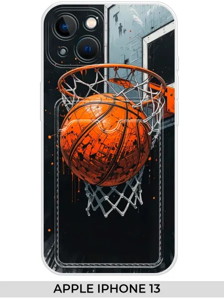 NOOTO Чехол с карманом на Apple iPhone 13 (для Айфон 13) баскетбол