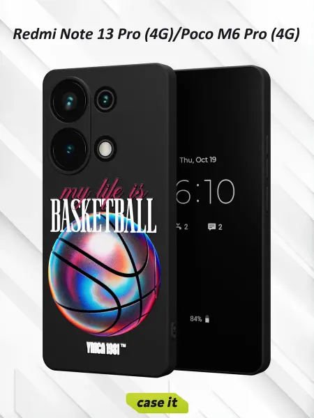 Case it Чехол на Redmi Note 13 Pro Poco M6 Proс принтом BASKETBBALL