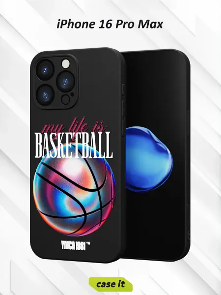 Case it Чехол на iPhone 16 Pro Maxс принтом BASKETBBALL