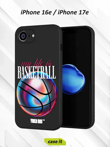 Case it Чехол на iPhone 16e 17e с принтом BASKETBBALL