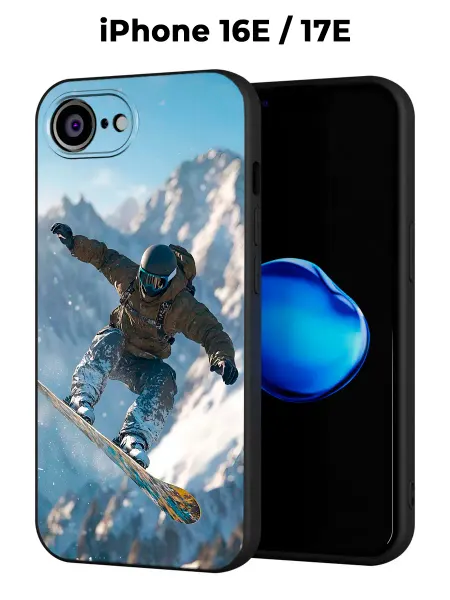 PBl store Чехол на iPhone 16e с принтом Сноубордист