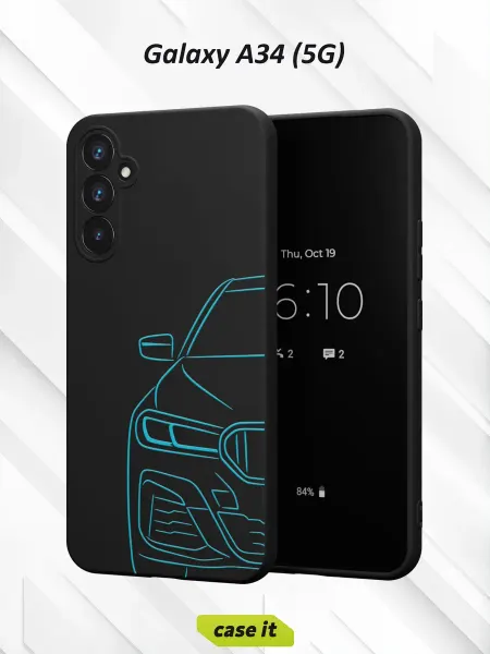 Case it Чехол на Samsung A34 5G с принтом силуэт BMW 5 серии