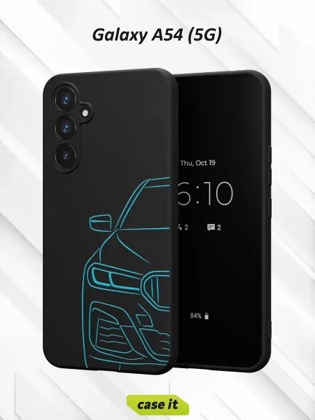 Case it Чехол на Samsung A54 5G с принтом силуэт BMW 5 серии
