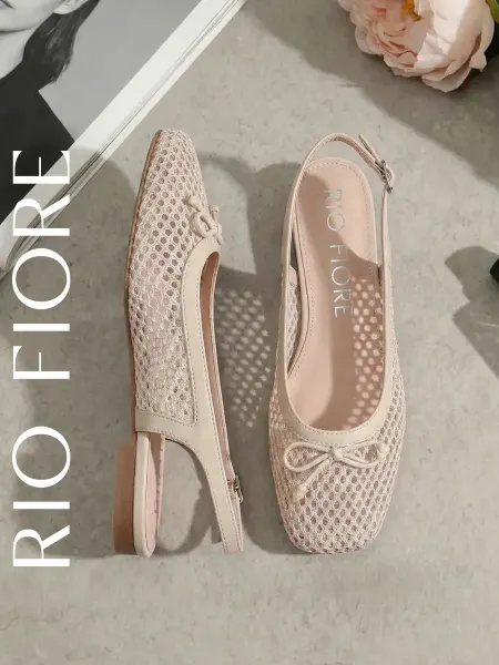 Rio Fiore Туфли на низком каблуке слингбэки с квадратным носом сетка