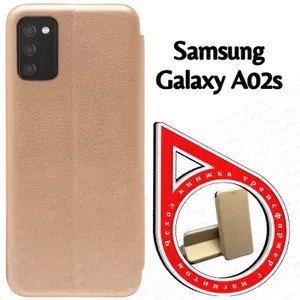 Чехол книжка для телефона Samsung A02s (A025) (6.5"), золото. Трансфомер
