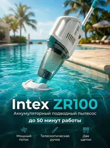 Вакуумный пылесос для чистки бассейна на аккумуляторе ZR100 Intex 28626 с ручкой 2.39м