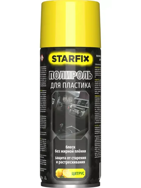 STARFIX Полироль для пластика автомобиля парфюм цитрус 650 мл