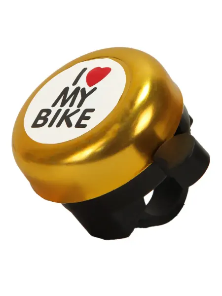 SX bike Звонок на велосипед детский "I love my bike" 5.5 см, золотой